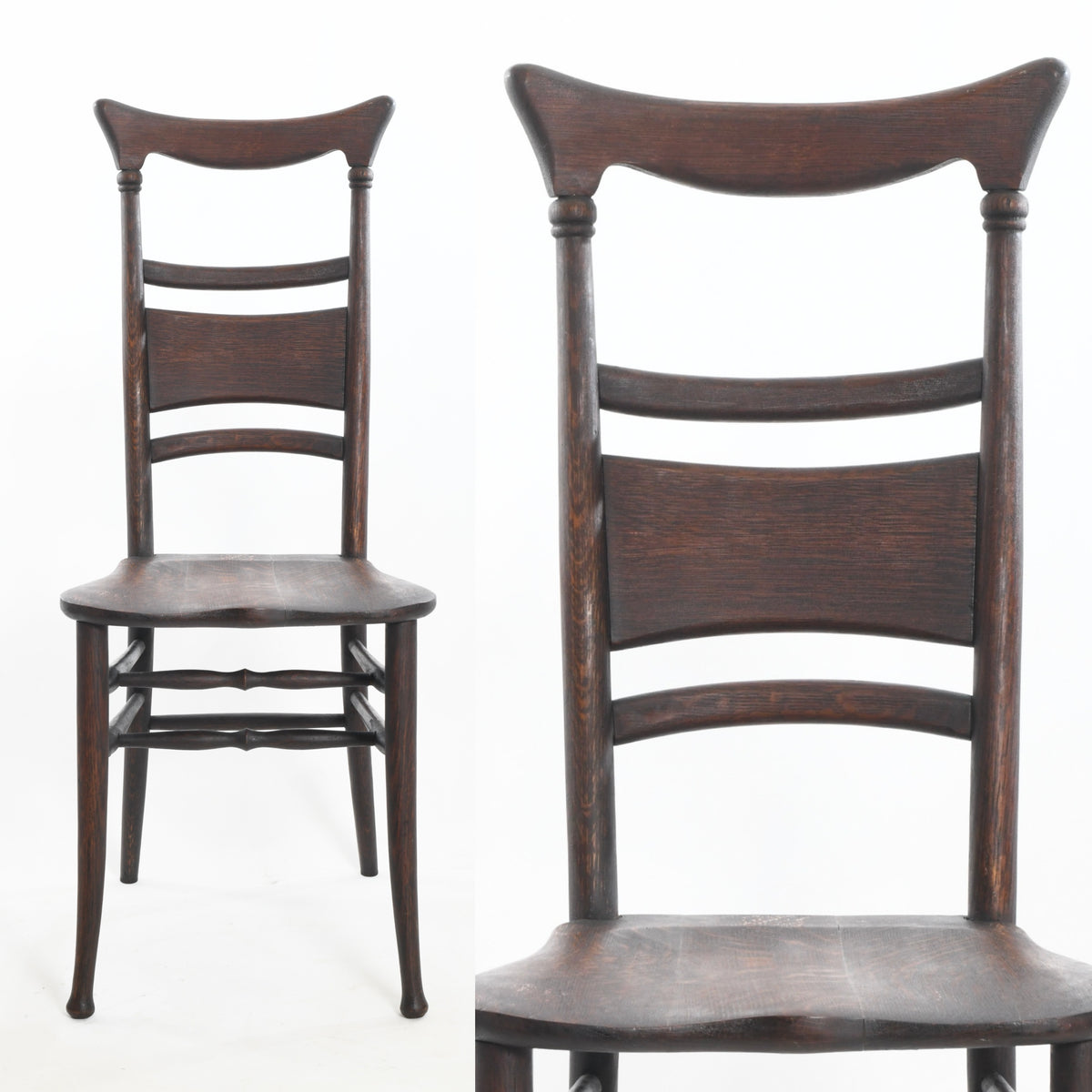 Antique ladder discount back dining chairs