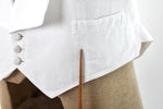 Vintage Late 20s Early 30s White Pique Cotton Backless Formal Waistcoat Vest