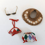 Vintage 1950s 18 Inch Doll Beach Outfit for Cissy | Bikini, Sun Hat, Sunglasses