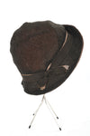 Vintage 1930s Size 23 Black Beige Straw Ribbon Brimmed Slouch Hat | by Parkway Hats