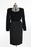 Vintage 1990s Medium Black Long Sleeve Cocktail Dress | by Valentino Miss V