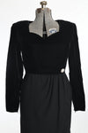 Vintage 1990s Medium Black Long Sleeve Cocktail Dress | by Valentino Miss V