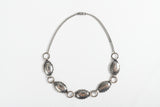 Vintage 1950s Silver Concho Costume Jewelry Short Necklace | 16.5" Length