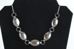 Vintage 1950s Silver Concho Costume Jewelry Short Necklace | 16.5" Length