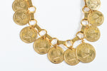 Vintage 1960s Gold Panama Coin Balboa Costume Necklace Bracelet Set