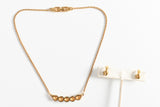Vintage 1970s Swarovski Crystal Gold Ball Bar Necklace Earrings Set | by Swarovski