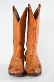 Vintage 1960s 10D Brown Leather Cowboy Heeled Boots | by Tony Lama