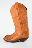 Vintage 1960s 10D Brown Leather Cowboy Heeled Boots | by Tony Lama