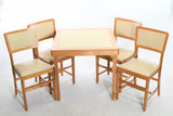 Vintage 1950s Blond Maple 4 Chair Folding Card Table Set | by Norquist Coronet