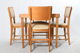 Vintage 1950s Blond Maple 4 Chair Folding Card Table Set | by Norquist Coronet