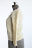 Vintage 1950s Small Cream Mohair Wool Cardigan Sweater | by Premier