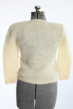 Vintage 1950s Small Cream Mohair Wool Cardigan Sweater | by Premier