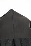 Vintage 1940s Medium Black Velvet Metal Studded Barrel Sleeve Heavy Coat