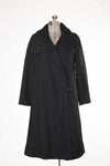 Vintage 1920s Medium Black Wool Winter Coat