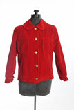 Vintage 1950s Small Red Corduroy Fleece Lined Cold Weather Jacket | by Peck & Peck