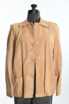 Vintage 1950s XS Tan Suede Leather Long Sleeve Jacket