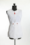 Vintage 1970s XS White Mini Tennis Dress Set