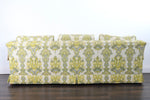 Vintage 1970s Green Yellow Floral Damask Tuxedo Couch | by Henredon