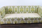 Vintage 1970s Green Yellow Floral Damask Tuxedo Couch | by Henredon