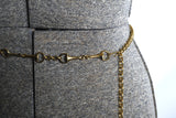 Vintage 1970s Medium Gold Metal Hook Chain Equestrian Snaffle Bit Belt