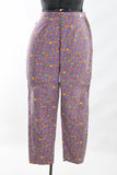Vintage 1960s XS Purple Floral Flower Power Pants Suit Set | Fashioned by Starlight