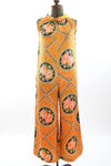 Vintage 1960s XS 32 Orange Floral Roses Sleeveless Wide Leg Lounge Jumpsuit | by Sears