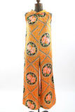 Vintage 1960s XS 32 Orange Floral Roses Sleeveless Wide Leg Lounge Jumpsuit | by Sears