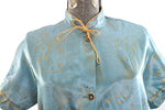 Vintage 1950s Medium Blue Gold Persian Novelty Print Duster Jacket | Dream Wear Lingerie