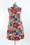 Vintage 1970s Large Red Blue Yellow Floral Sleeveless Mini Dress | by Liberty Circle