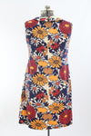 Vintage 1970s Large Red Blue Yellow Floral Sleeveless Mini Dress | by Liberty Circle