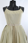 Vintage Late 50s Early 60s Small Green Gingham Sleeveless Sundress