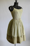 Vintage Late 50s Early 60s Small Green Gingham Sleeveless Sundress