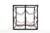 Vintage 1960s Iron and Leather Sling 4 Bottle Wine Rack | by Arthur Umanoff