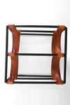 Vintage 1960s Iron and Leather Sling 4 Bottle Wine Rack | by Arthur Umanoff