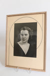 Vintage 1930s Silver Black Cream Art Deco Matte Framed Glamorous Female Portrait