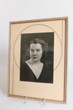 Vintage 1930s Silver Black Cream Art Deco Matte Framed Glamorous Female Portrait