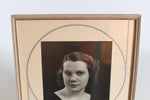 Vintage 1930s Silver Black Cream Art Deco Matte Framed Glamorous Female Portrait