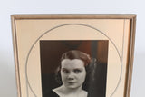 Vintage 1930s Silver Black Cream Art Deco Matte Framed Glamorous Female Portrait