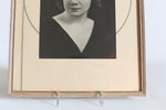 Vintage 1930s Silver Black Cream Art Deco Matte Framed Glamorous Female Portrait