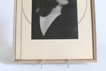 Vintage 1930s Silver Black Cream Art Deco Matte Framed Glamorous Side Silhouette Female Portrait