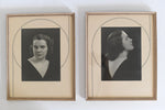 Vintage 1930s Silver Black Cream Art Deco Matte Framed Glamorous Side Silhouette Female Portrait