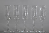 Vintage 1980s Crystal Navarre Pattern Champagne Fluted Glasses Set of 5 | by Lenox