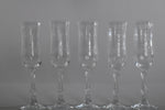 Vintage 1980s Crystal Navarre Pattern Champagne Fluted Glasses Set of 5 | by Lenox