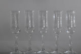 Vintage 1980s Crystal Navarre Pattern Champagne Fluted Glasses Set of 5 | by Lenox