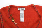 Vintage 1990s Small Orange Harvest Theme Zippered Sweater Vest | by Tiara International