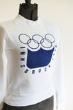 Vintage 1970s XXS White Innsbruck 1976 Olympics Sweatshirt