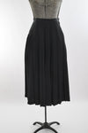 Vintage 1980s Small Black Accordion Pleated Silk Midi Skirt | by Jeanette for St. Martin