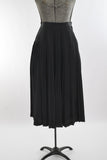 Vintage 1980s Small Black Accordion Pleated Silk Midi Skirt | by Jeanette for St. Martin