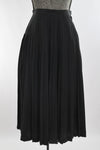 Vintage 1980s Small Black Accordion Pleated Silk Midi Skirt | by Jeanette for St. Martin