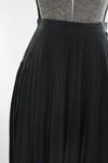 Vintage 1980s Small Black Accordion Pleated Silk Midi Skirt | by Jeanette for St. Martin